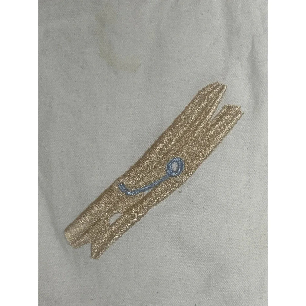 Whitmor Clothespin Bag Vintage Embroidered Cottagecore Farmhouse Laundry